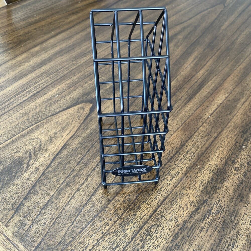 Norwex Wire House Counter Cloth Towel Holder Organizer Black Mesh Rack - Picture 2 of 6